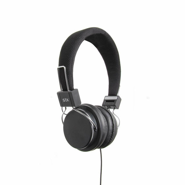 STK Universal 3.5mm Over Ear Black Headphones with Microphone
