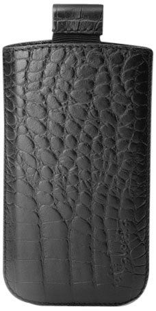 Valenta Pocket Croco Leather Case Black