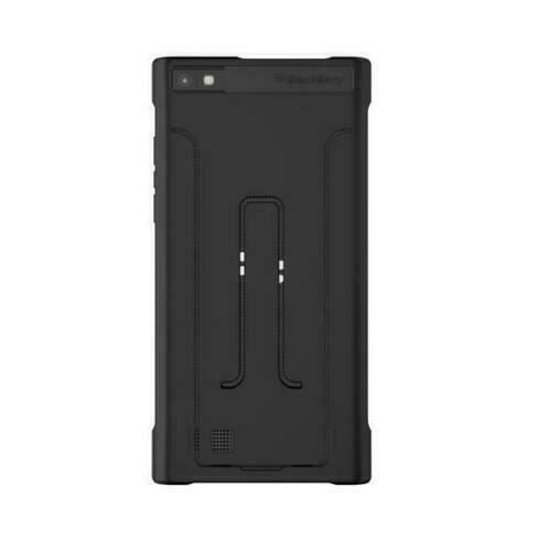 Genuine BlackBerry Leap Black Leather Flex Shell Cover Case ACC-60114-001