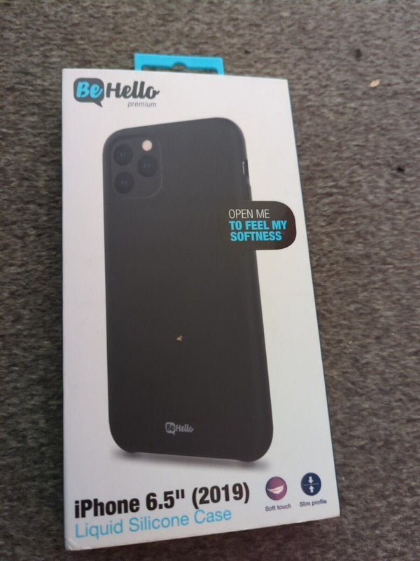 BeHello Liquid Silicone Case for iphone 11 Pro Max 6.5" Black - BEHPRMBAC00025