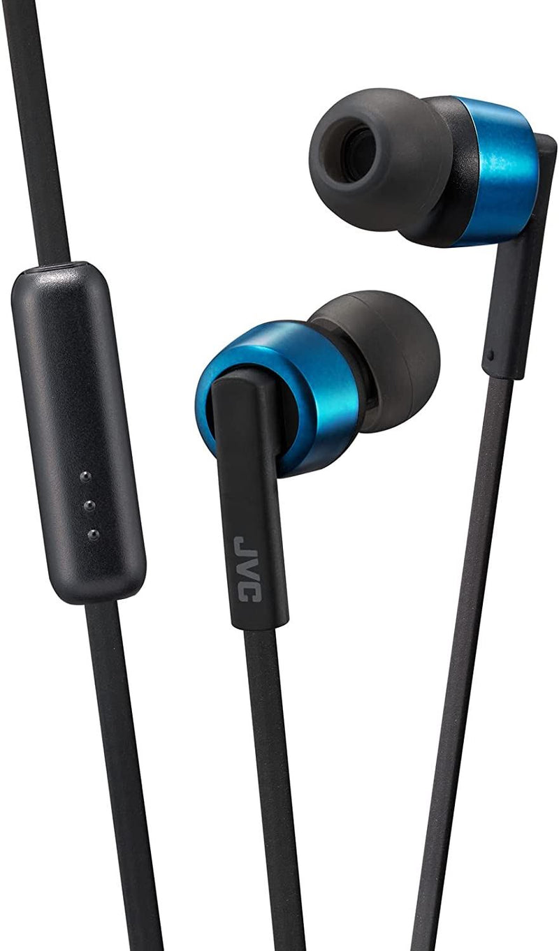 JVC In Ear 3.5mm Headphones with Mic Blue - HA-FX51M-A-E