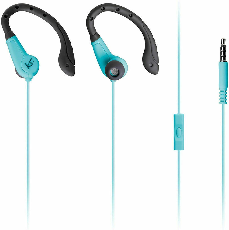 KitSound Exert Wired Sports Blue In Ear Earphones Headphones KSEXERWIBL