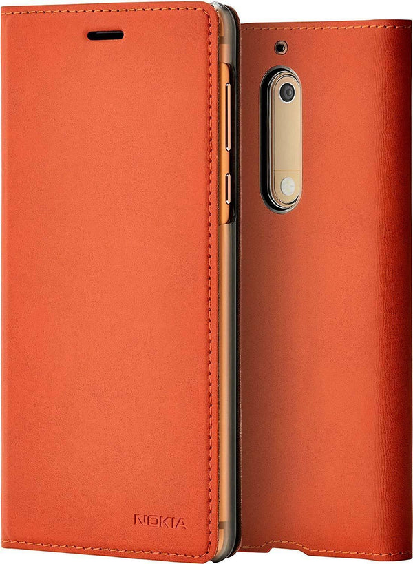 Genuine Nokia 5 Brown Copper Slim Flip Case Cover Wallet Pouch CP-302