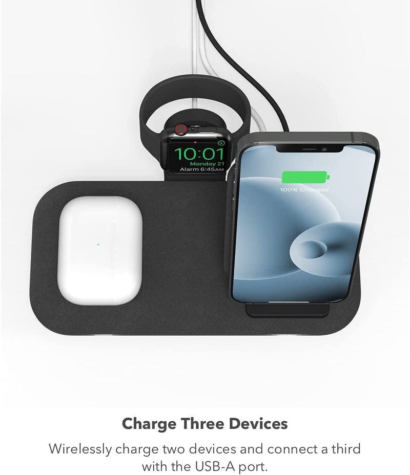 Mophie Qi 15W Wireless Charging Stand+ Black UK Plug - 401305842