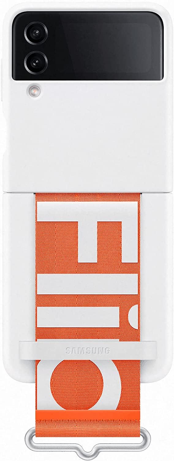 Samsung Galaxy Z Flip 4 Silicone Cover with Strap White - EF-GF721TWEGWW