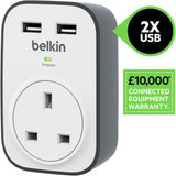 Belkin Surge Plus 12W 2.4 Amp USB Surge Protector - BSV103af