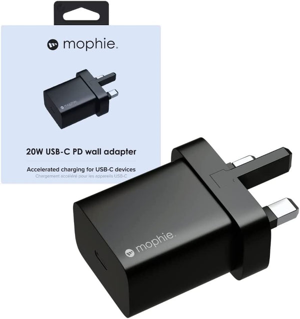 Mophie 20W USB C PD UK Mains Charger Black - 409907456