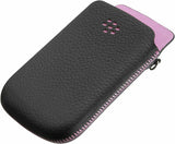 BlackBerry Torch 9800 Leather Pocket Case Black with Pink ACC-32840-202