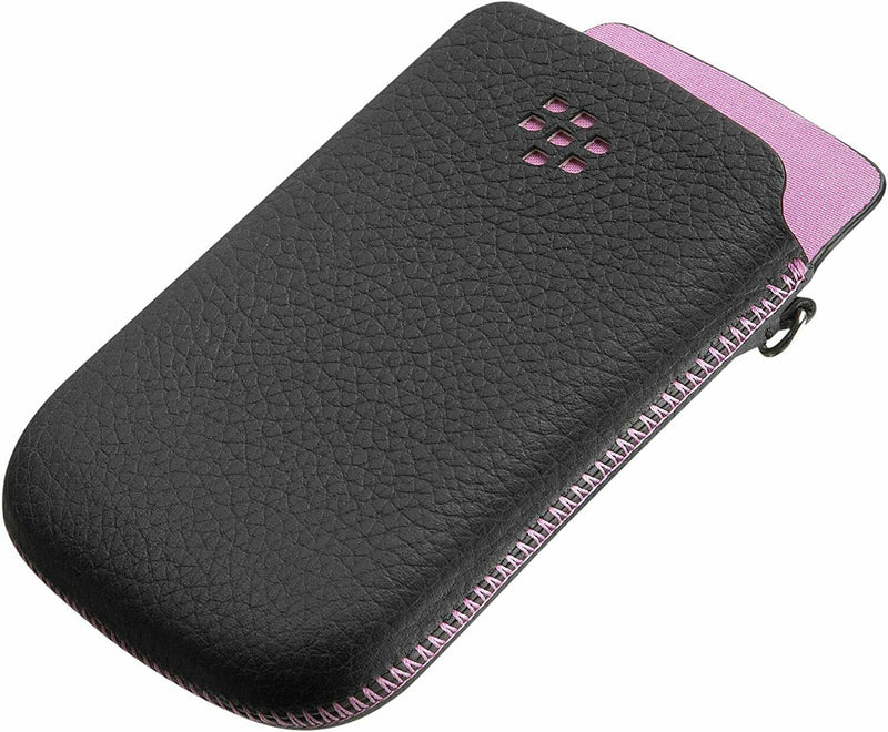 BlackBerry Torch 9800 Leather Pocket Case Black with Pink ACC-32840-202