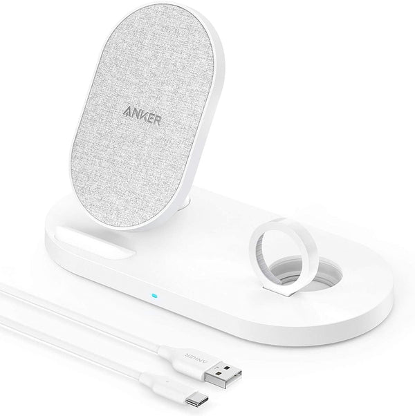 Anker PowerWave 2 in 1 Stand Qi Wireless Charger White - A2595