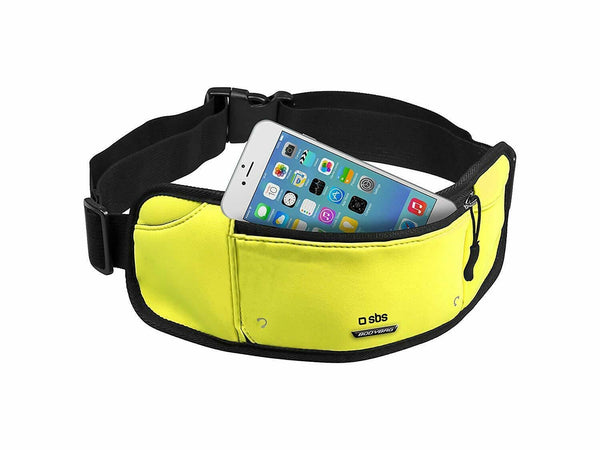 SBS Universal Belt Bag Zip Yellow Sports Case for phone up to 5.5"