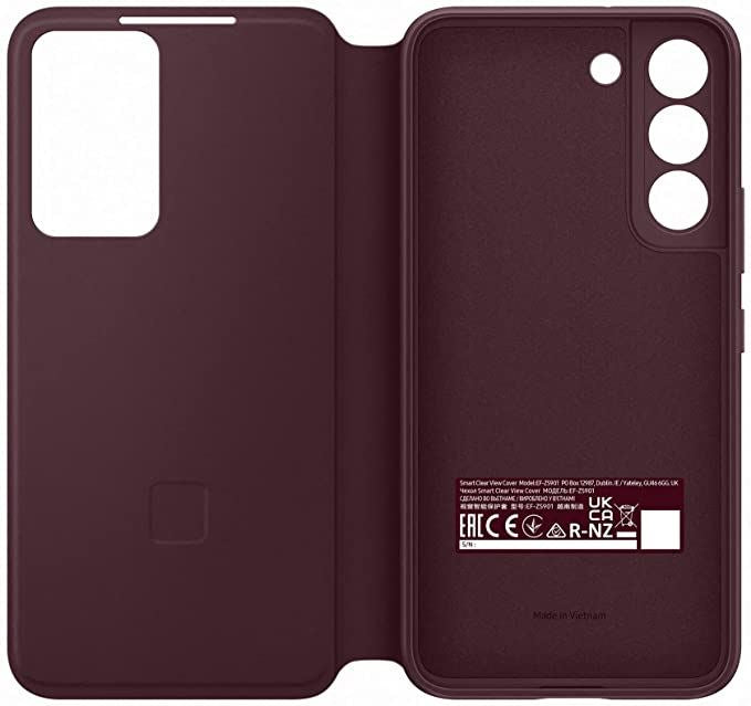 Samsung Galaxy S22 Clear View Cover Burgandy - EF-ZS901CEEGEW