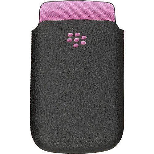 BlackBerry Torch 9800 Leather Pocket Case Black with Pink ACC-32840-202
