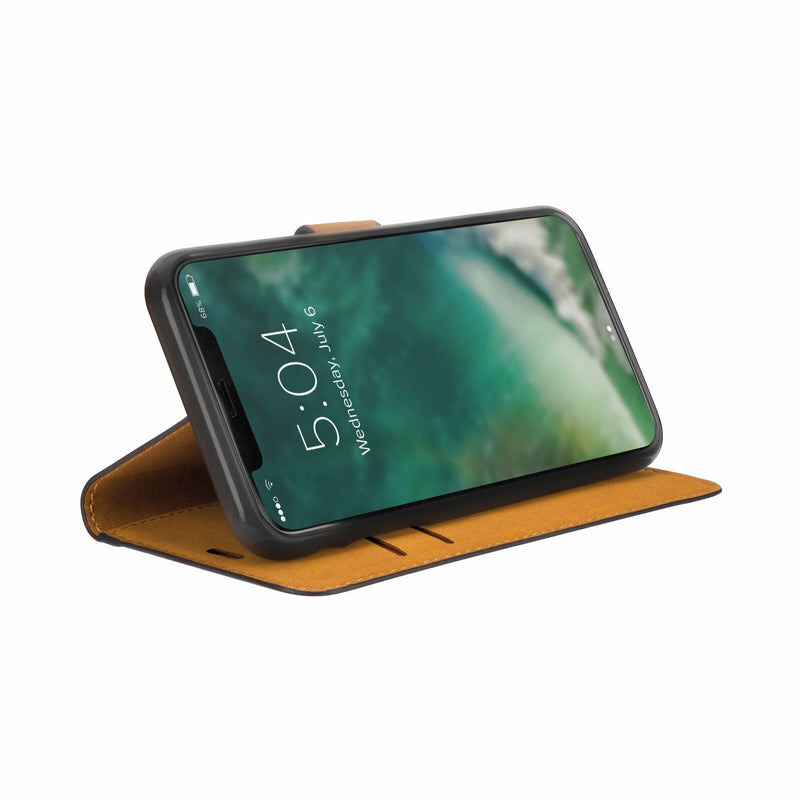 XQISIT Slim Wallet for iphone 11 Pro Max 6.5" Black with Stand Case Cover