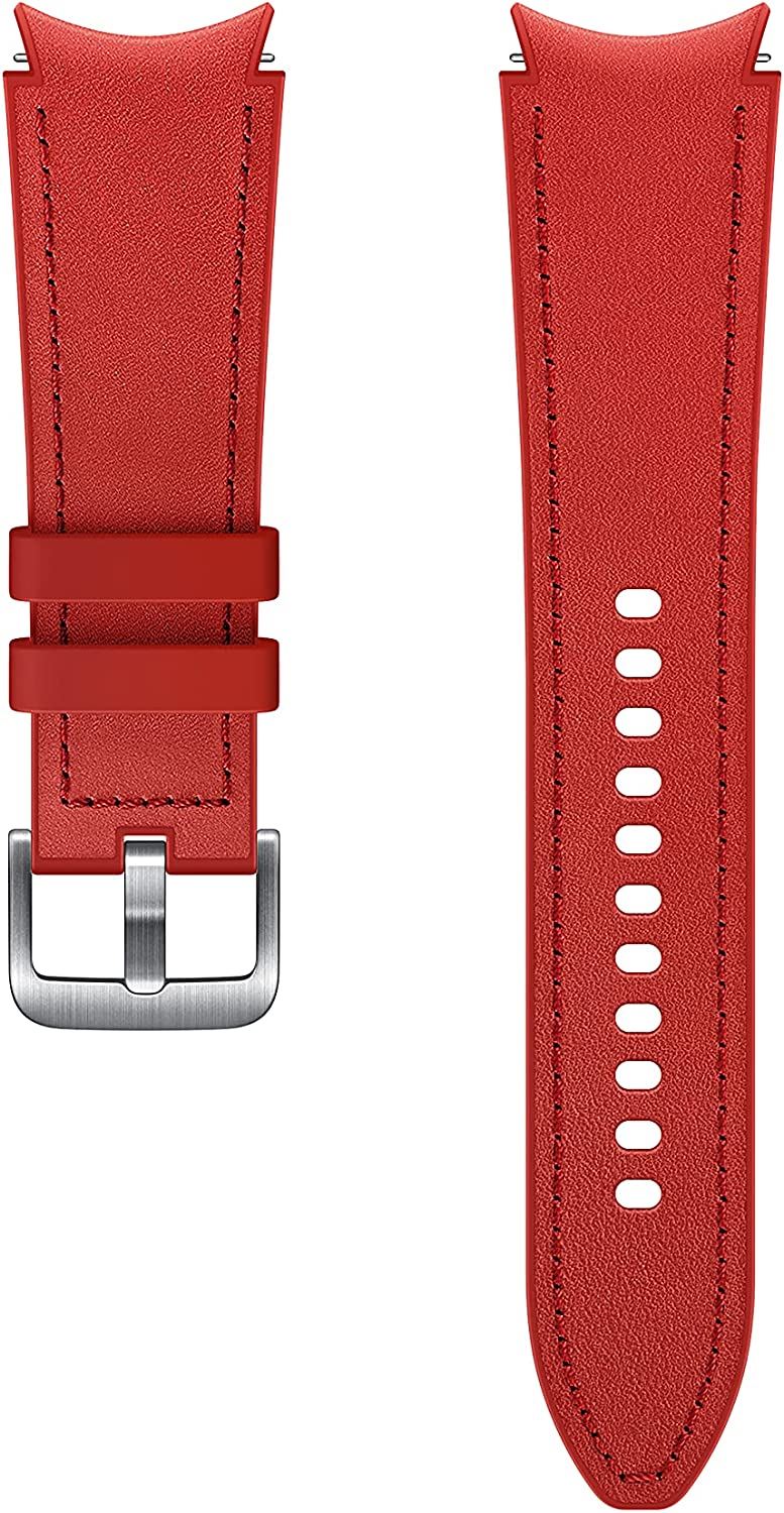 Samsung Galaxy Watch 4/5/5 Pro Hybrid Leather Band 20mm M/L Red - ET-SHR89LREGEU