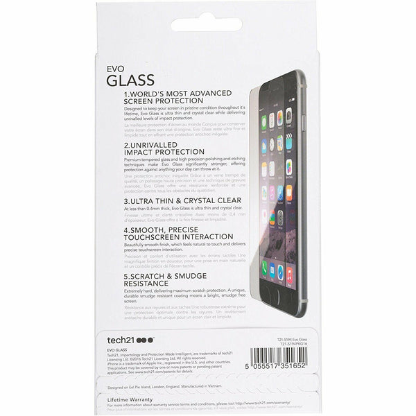 Tech 21 Evo Glass Screen Protector for Apple iPhone 6/6S Plus Clear T21-5194