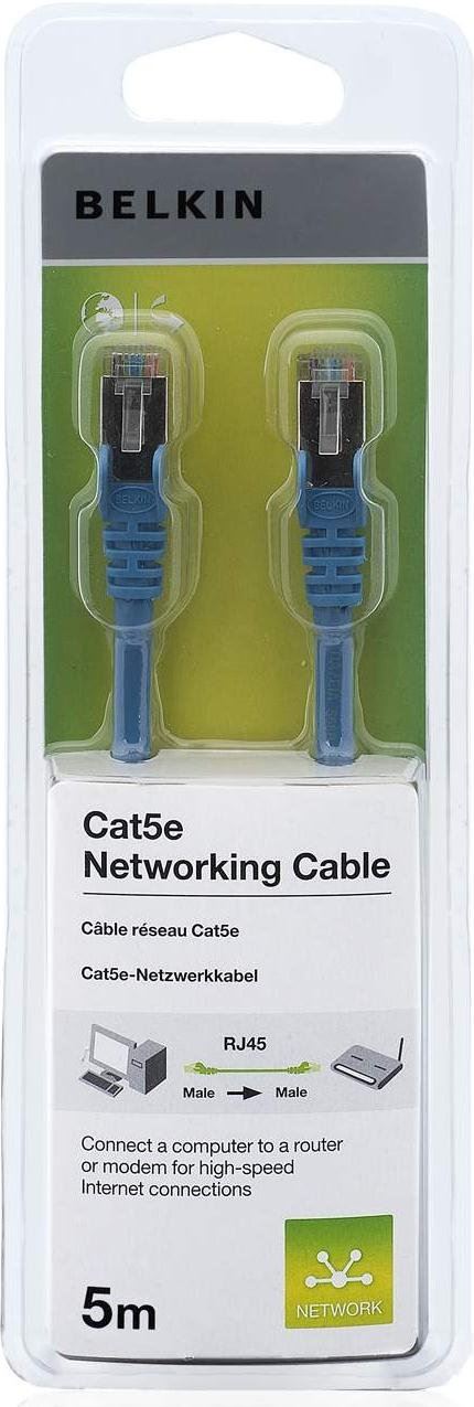 Belkin 5M Cat 5e Networking Cable Blue - A3L791cp05MBLHS