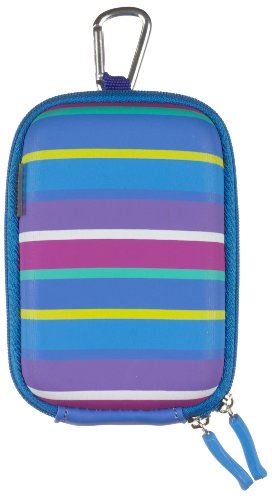 Trendz Candy Striped Zipped Hard Case Cover Bag with Belt Loop and Carabiner