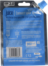 Juice 1M Blue USB C to Lightning Cable - JUSCABLE-LIGHT-TYPEC-1M-RND-XRBLU