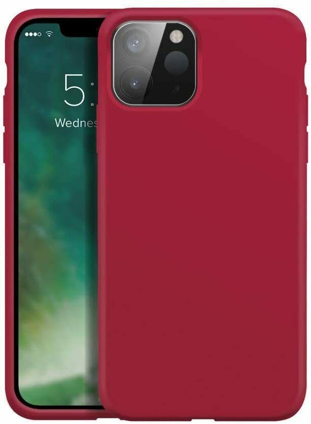 XQISIT Silicone Case for iPhone 12 Mini 5.4" Red Soft Touch Cover